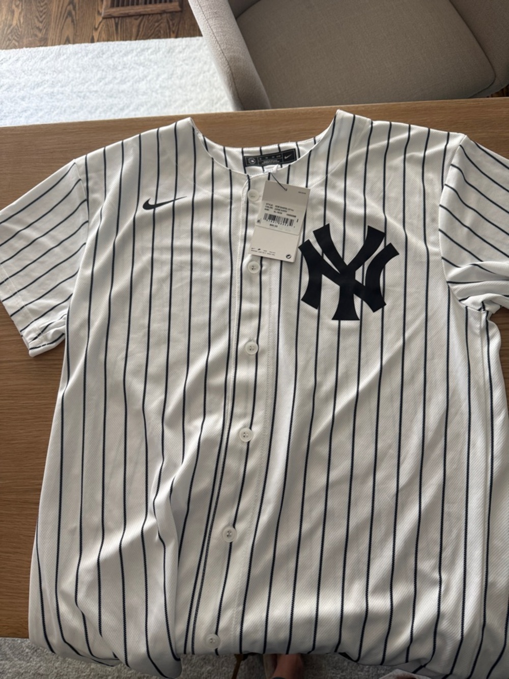 Aaron Judge York Yankees Nike Pinstripe Jersey - White/Navy